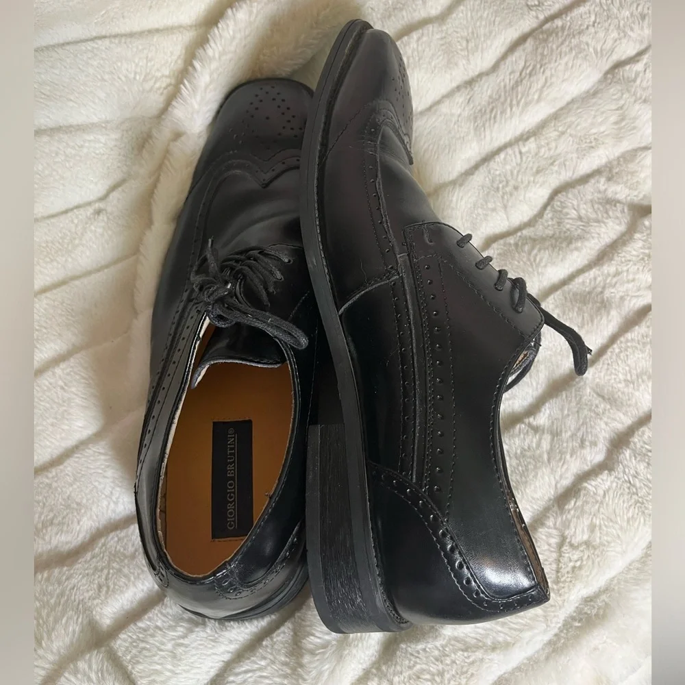 Giorgio Brutini Mens 11.5M Derby Black Lace Up Square Toe Workwear Office Shoes